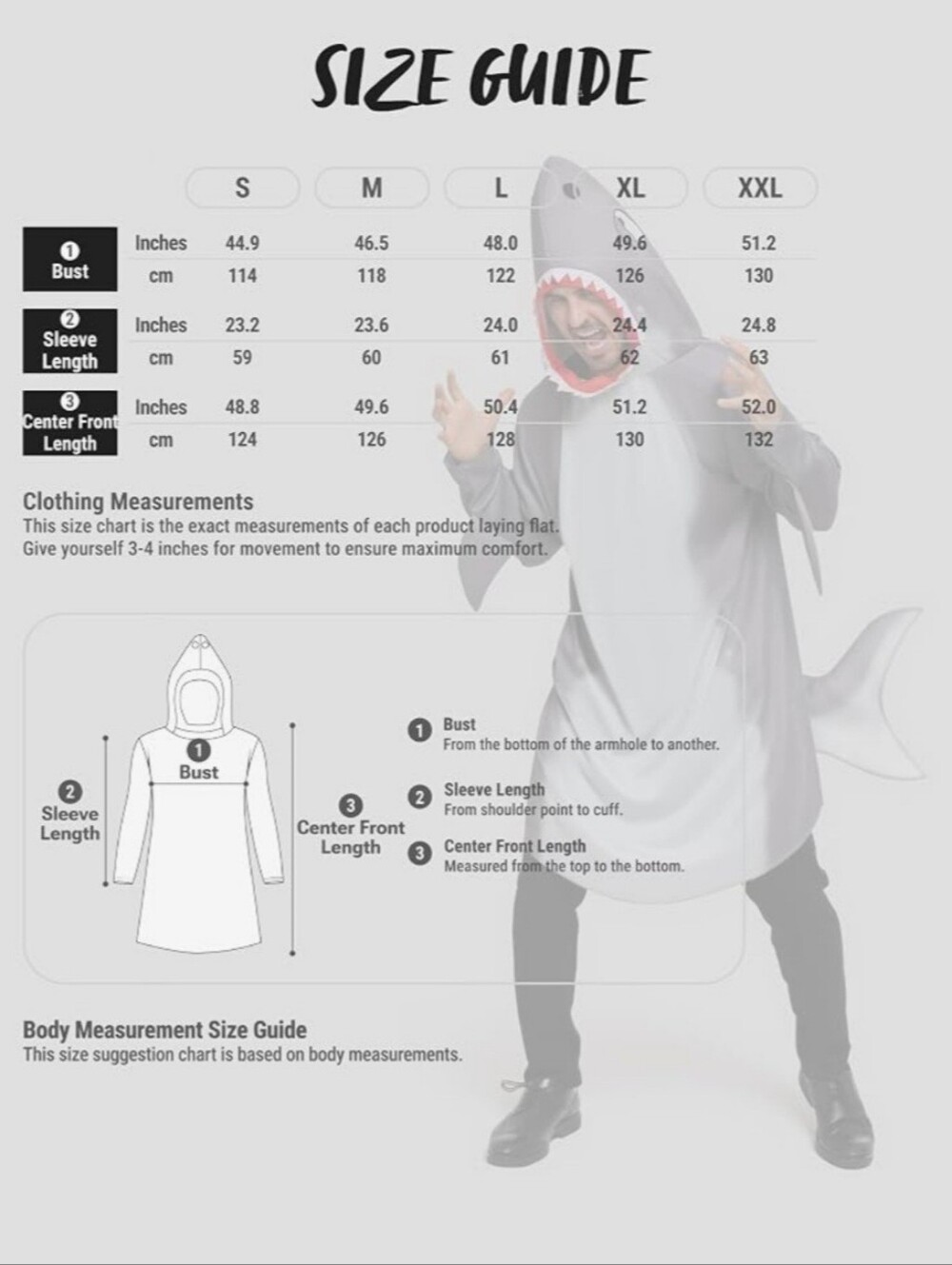 Spooktacular Creations Adult Gray Shark Costume/Halloween Outfit - Picture 3 of 9